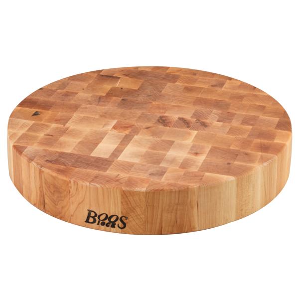 John Boos Maple End-Grain Round Chopping Block, 18" x 3"