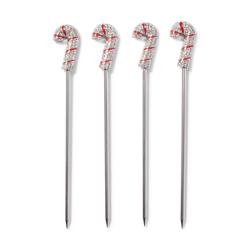 Sur La Table Candy Cane Cocktail Picks, Set of 4