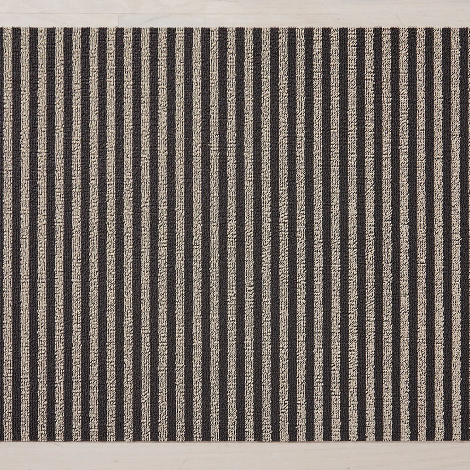 Chilewich Breton Stripe Shag Rug, Gravel