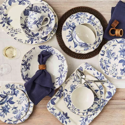 Sur La Table Italian Blue Floral Cheese Plate