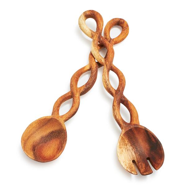 Sur La Table Acacia Twist Servers, Set of 2