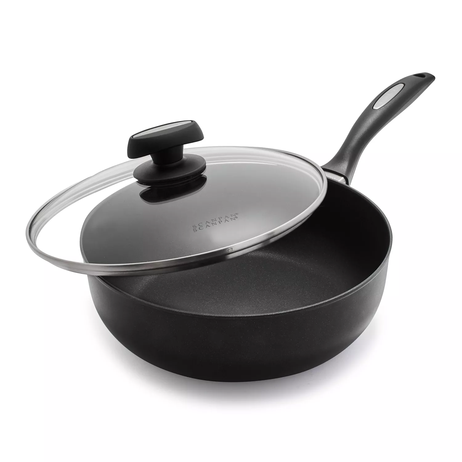 Cook N Home Marble Nonstick Cookware Saute, 10.5 inch Fry Pan with Lid, Black