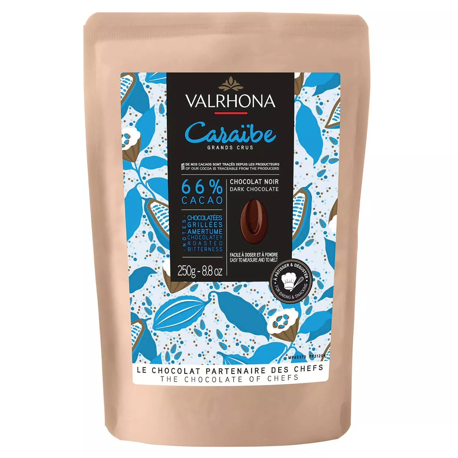 Valrhona Caraïbe Dark Baking Chocolate, 66% Cacao