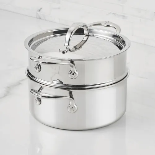 Hestan ProBond Luxe Stainless Steel Soup Pot with Steamer Insert, 3 qt.