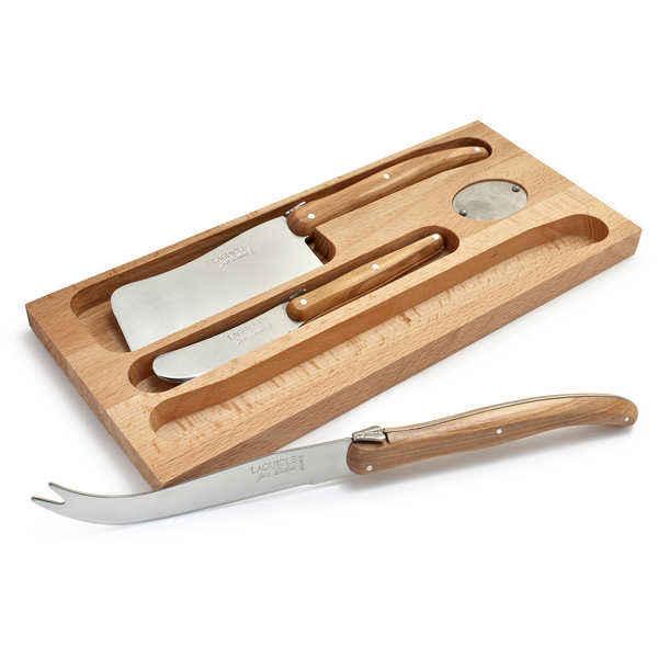 Dubost Olivewood Cheese Set, 3 Piece