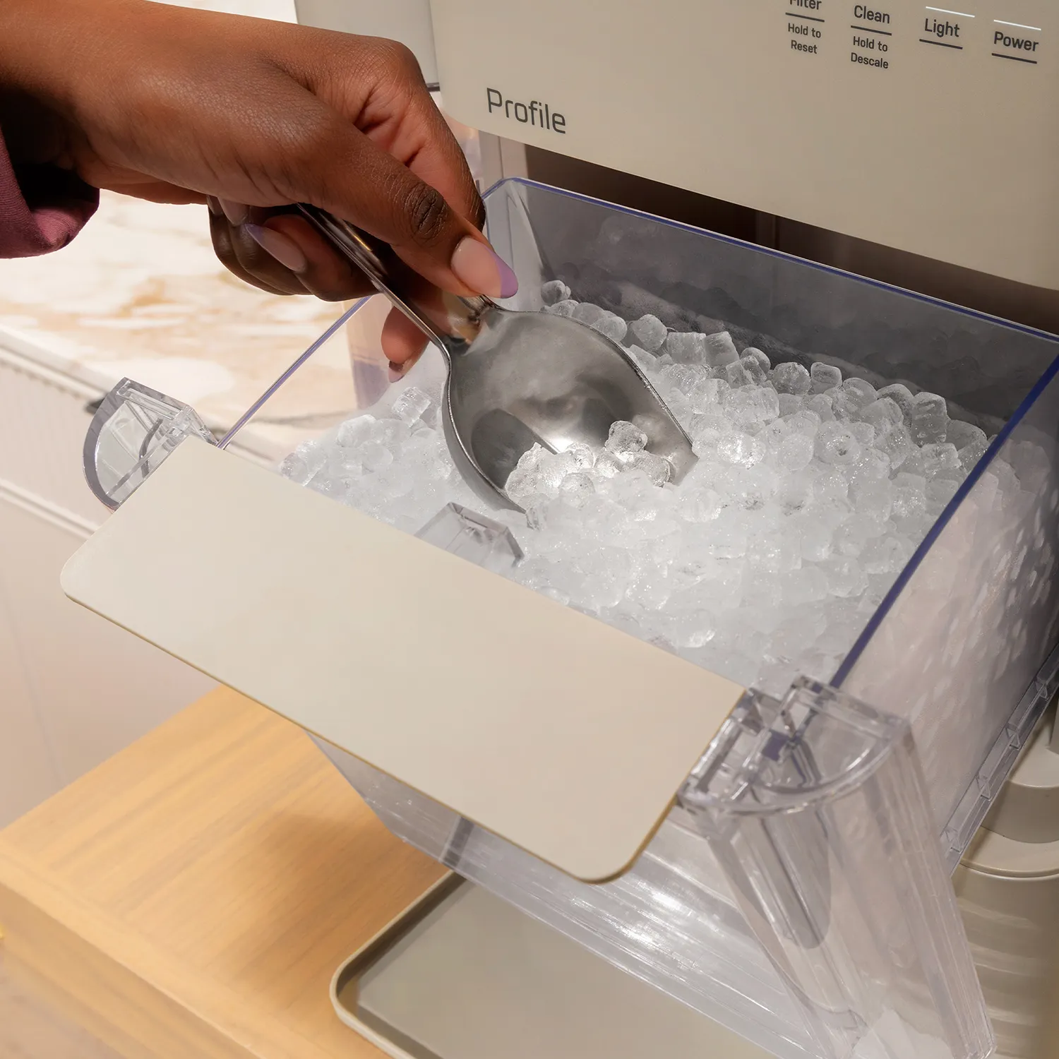 GE Profile Opal 2.0 Ultra Nugget Ice Maker with Side Tank and Scale Inhibiting Filter