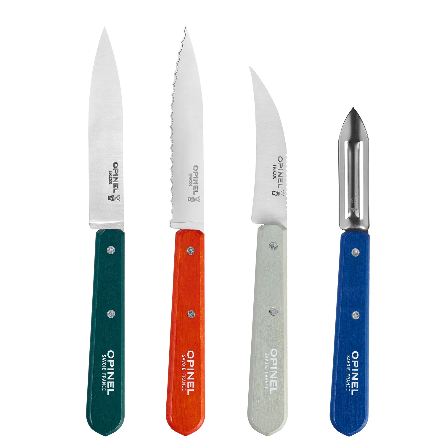 Opinel Les Essentiels 4-Piece Paring & Peeler Knife Set 