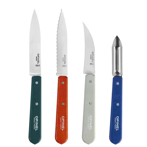 Opinel Les Essentiels 4-Piece Paring & Peeler Knife Set 