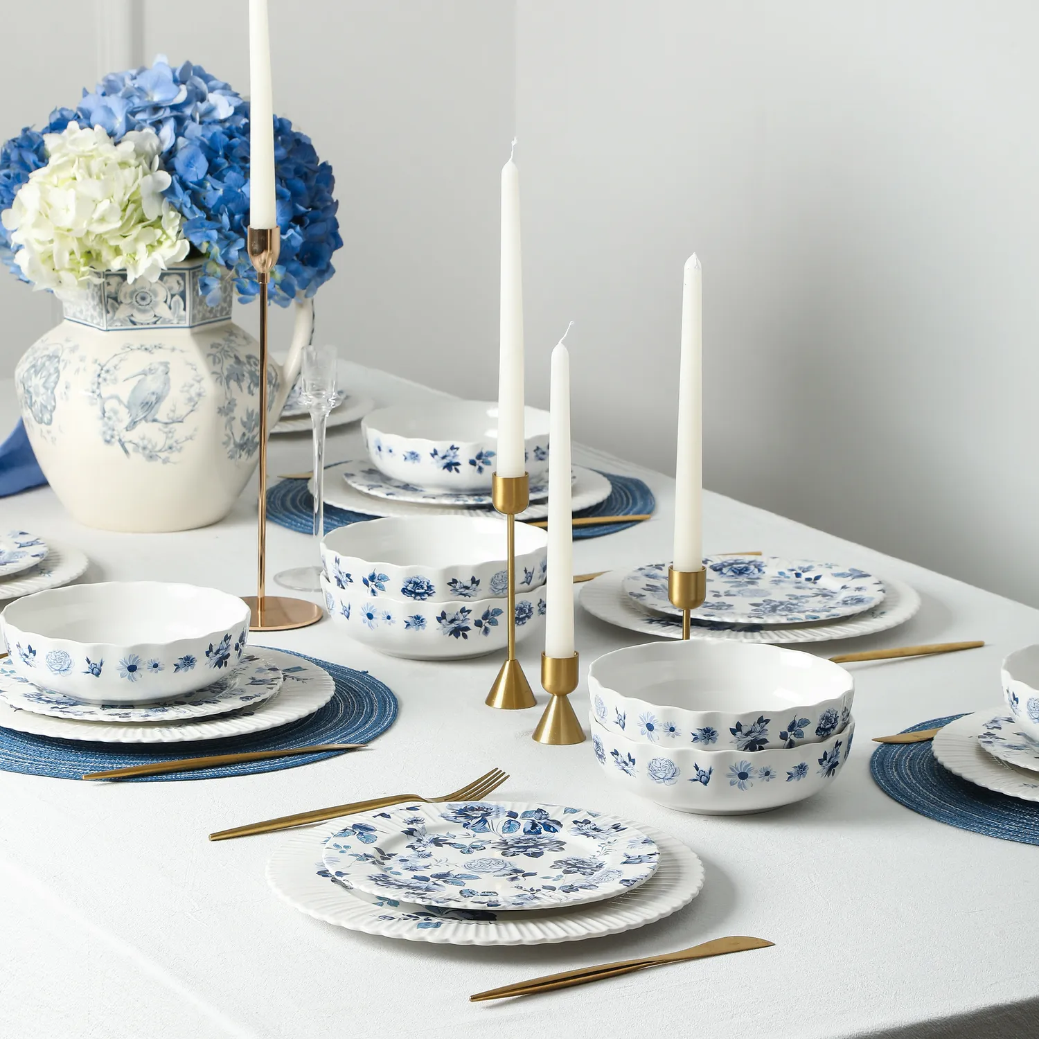 Stone Lain Fiore New Bone China 12-Piece Dinnerware Set