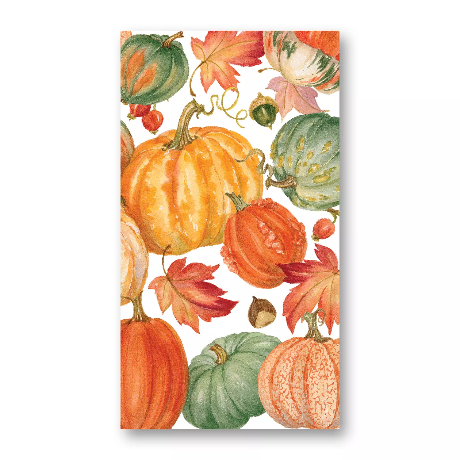 Caspari Pumpkin Field Guest Napkins, Set of 15