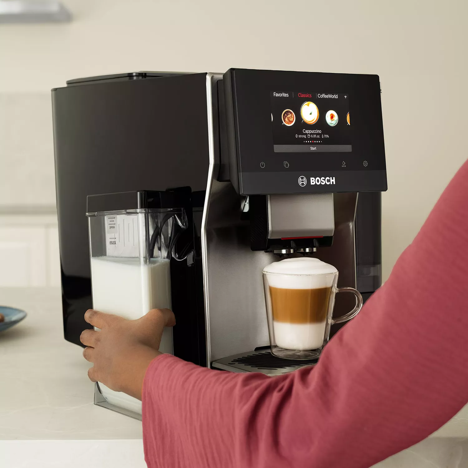 Bosch 800 Series Fully Automatic Espresso Machine in Stainless Steel