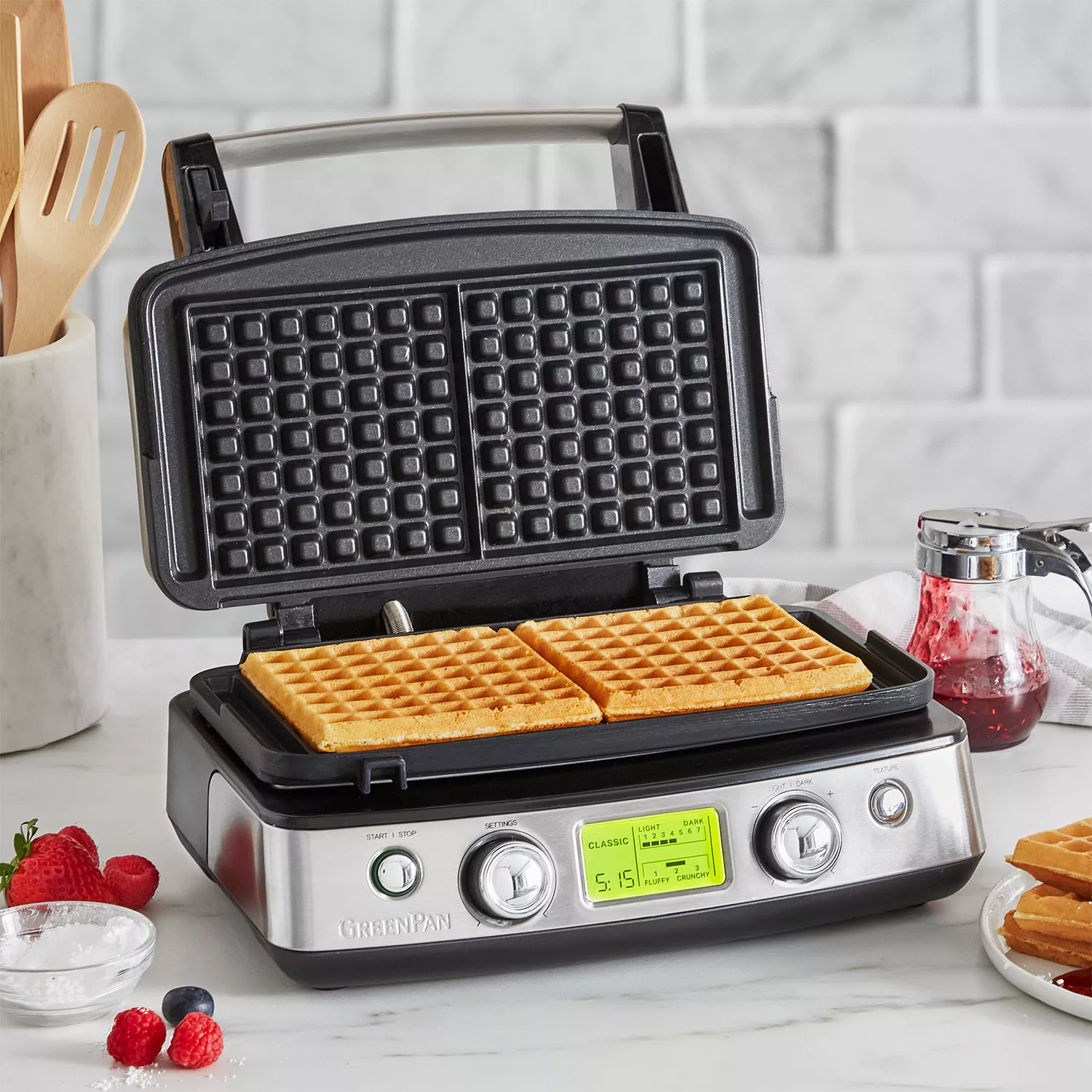 GreenPan Elite Ceramic Nonstick 2-Square Waffle Maker