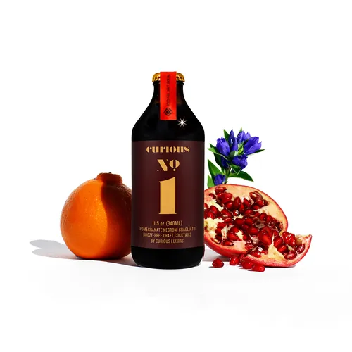 Curious Elixirs No. 1 Booze-Free Pomegranate Negroni Sbagliato