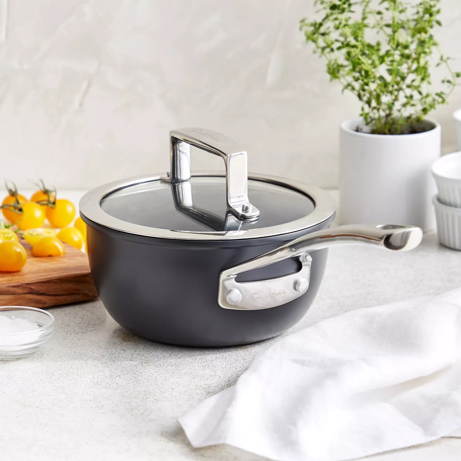 Sur La Table Classic Hard Anodized Ceramic Nonstick Saucepan