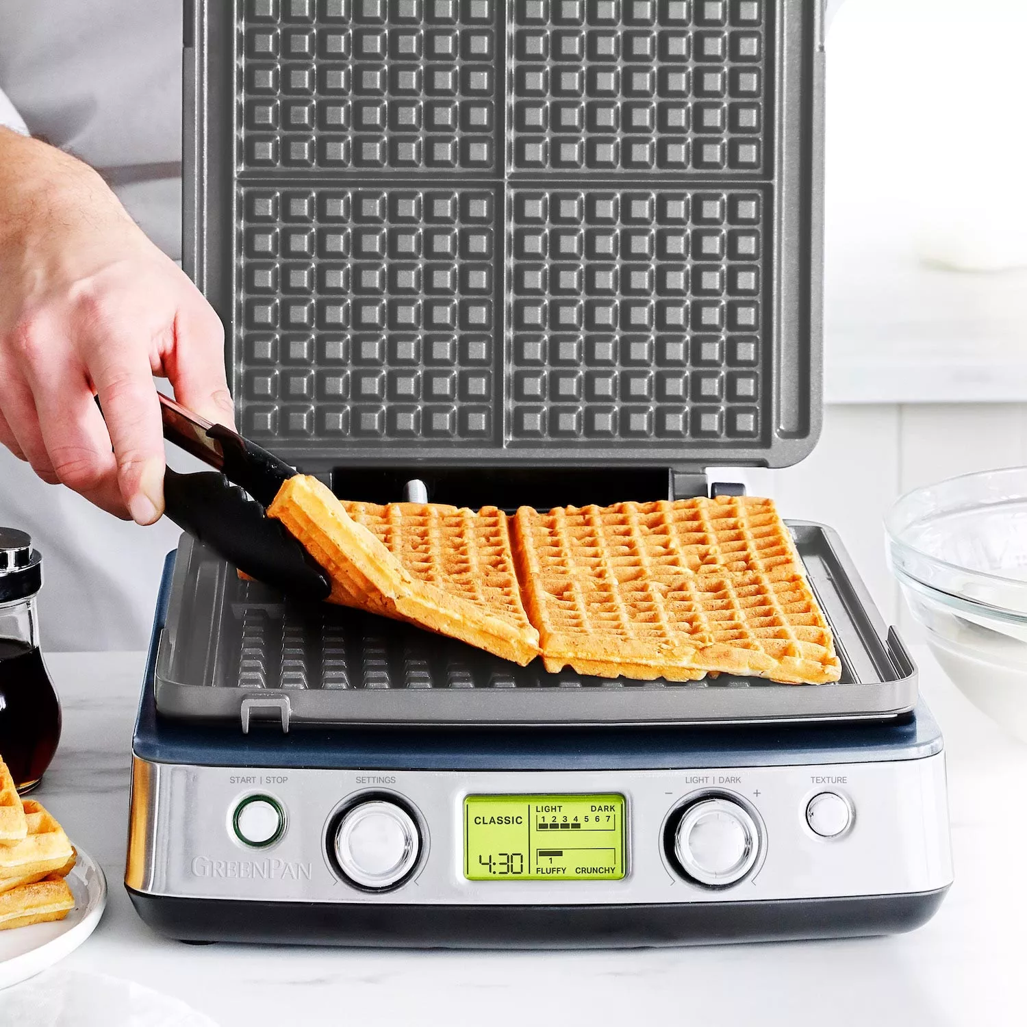 GreenPan Elite Ceramic Nonstick 4-Square Waffle Maker