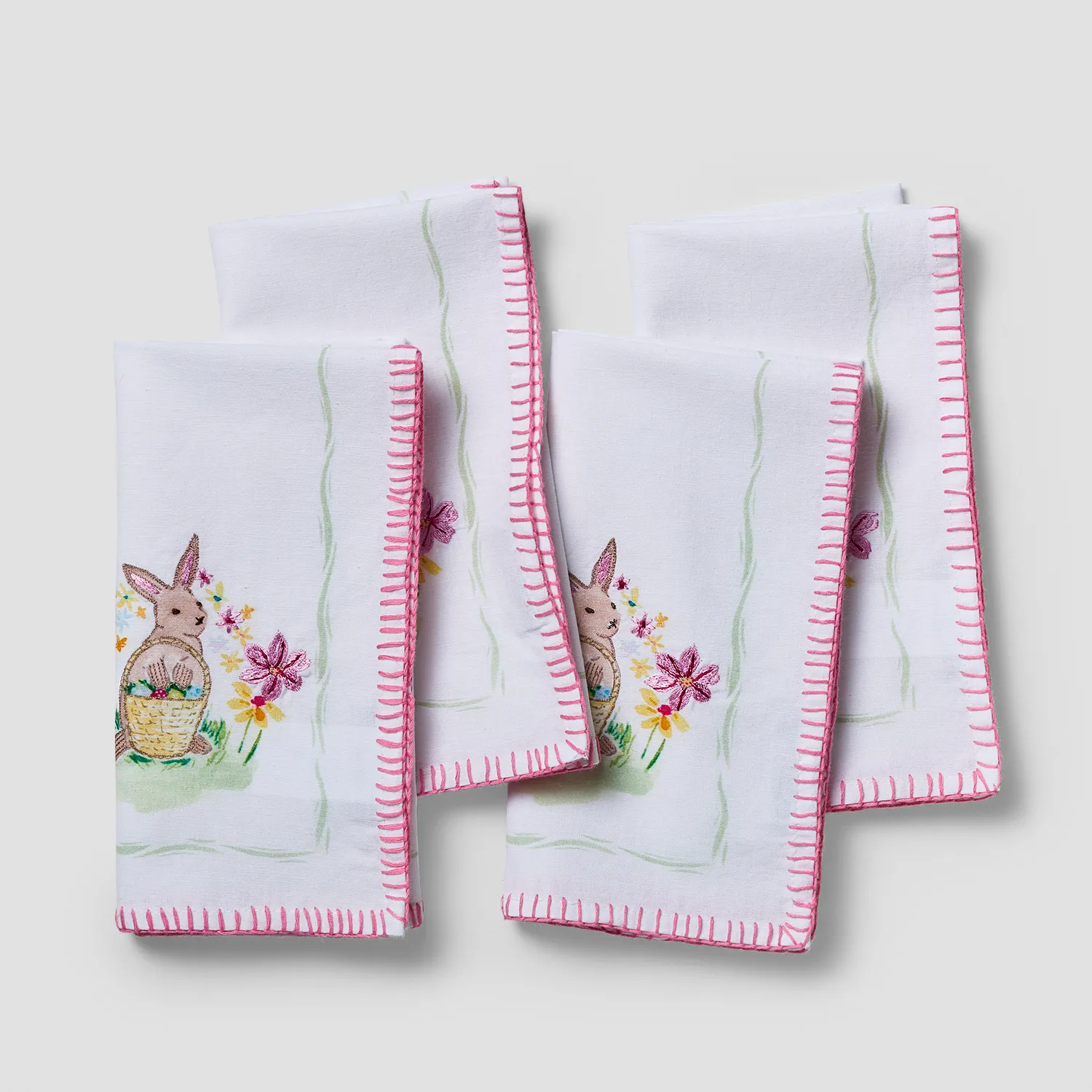 Sur La Table Easter Embroidered Napkins, Set of 4