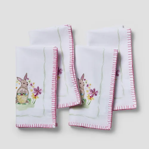 Sur La Table Easter Embroidered Napkins, Set of 4