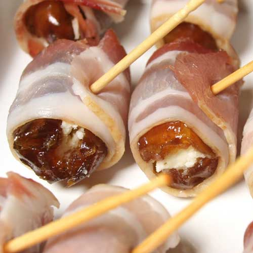 Blue Cheese-Stuffed Dates Wrapped in Pancetta