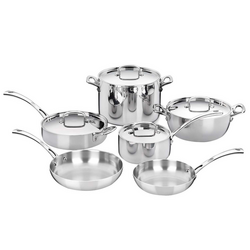 Cuisinart French Classic Stainless Steel 10-Piece Cookware Set Looking forward to testing the longevity of this set of cookware ! Love this set ! Our old cookware has been gifted to friends 