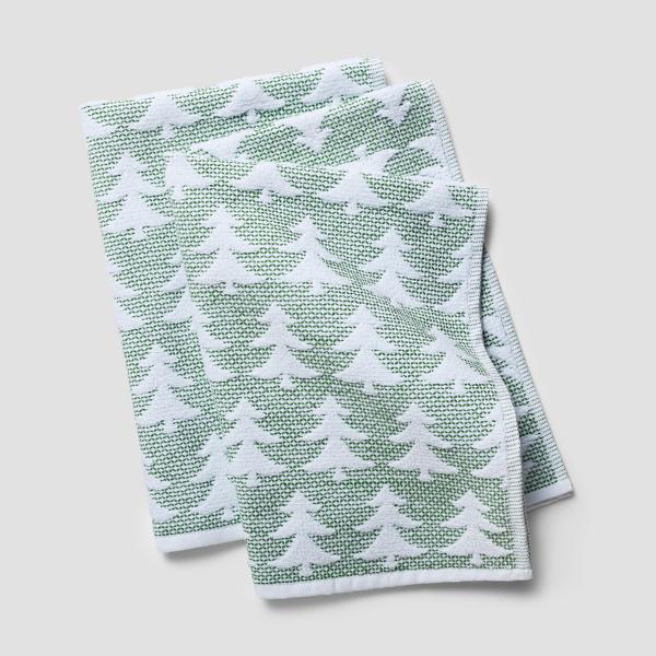 Sur la table Waffle-Weave Tree Towels, Set of 2