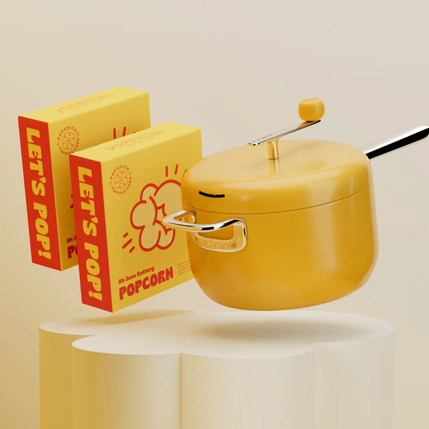 Popsmith Modern Stovetop Popcorn Popper with Buttery Popcorn Kits