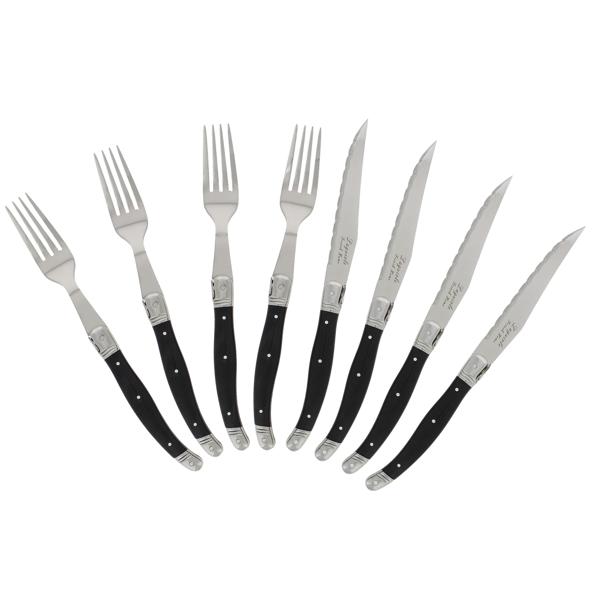 French Home Laguiole 8-Piece Steak Knife and Fork Set