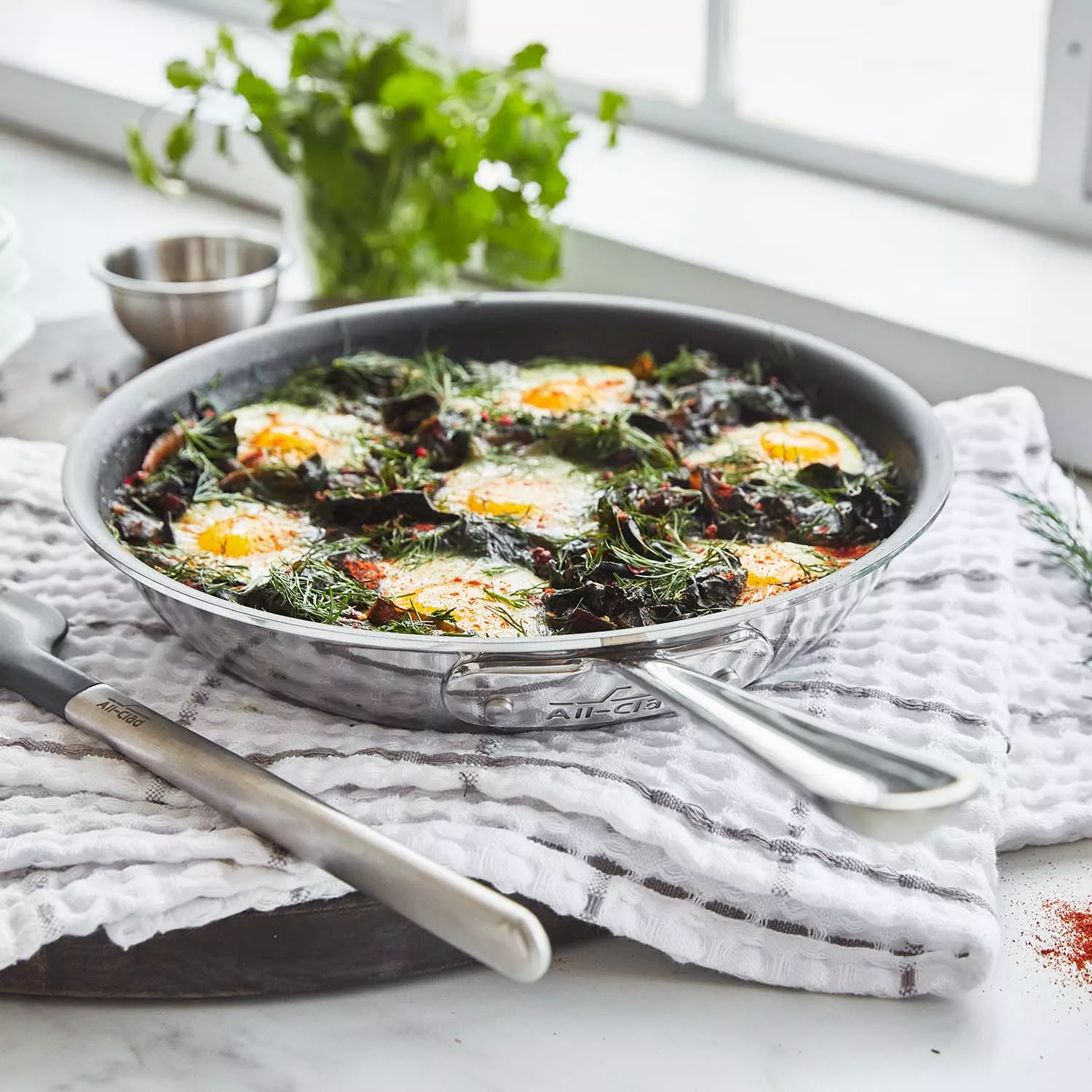 All-Clad D3 Stainless Steel Nonstick 10" Skillet with Spatula