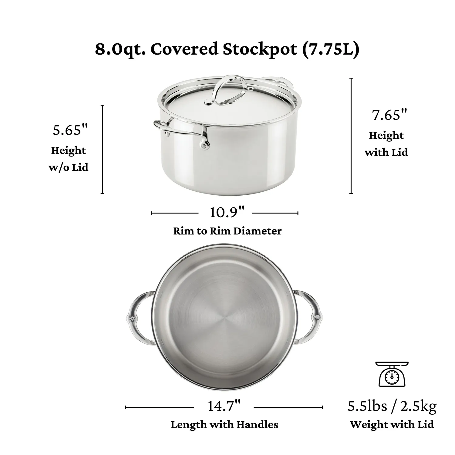 Hestan ProBond Luxe Stainless Steel Stockpot, 8 qt.