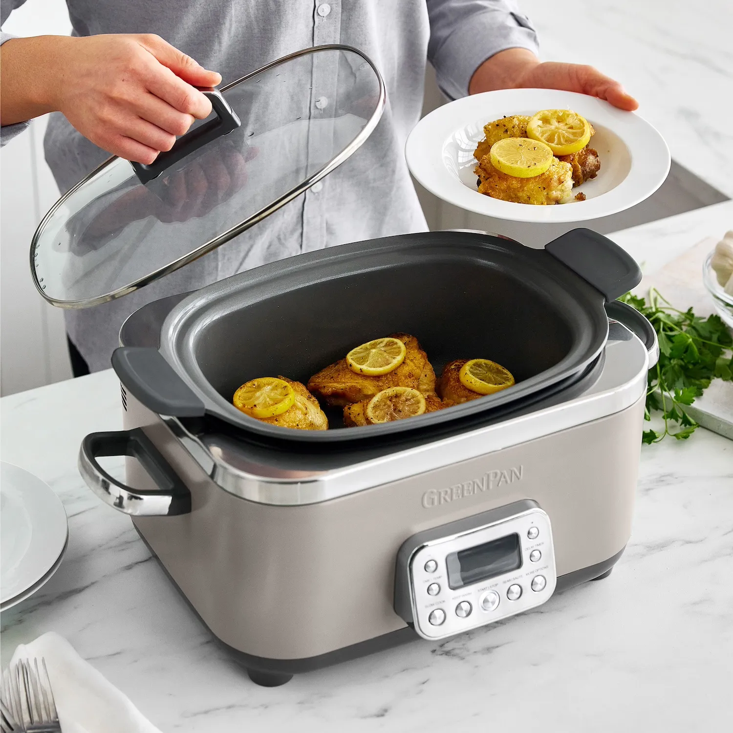 GreenPan Elite Slow Cooker, 6 qt.