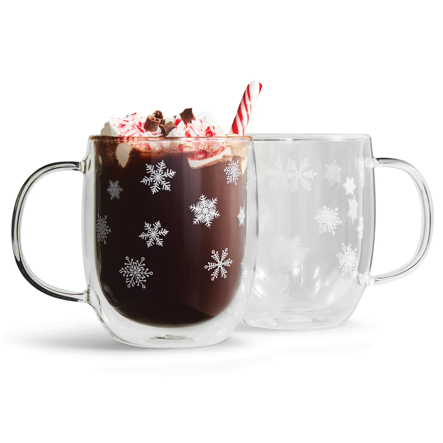 Sur la table Snowflake Double-Wall Mugs, Set of 2