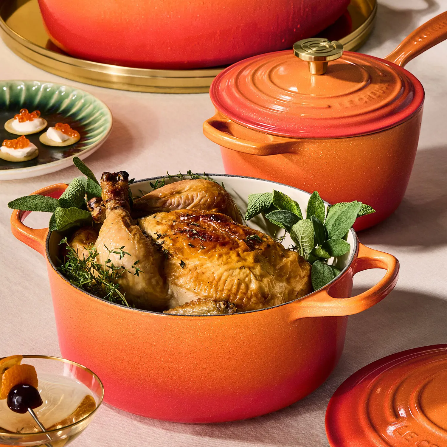 Le Creuset Signature Flamme Dorée Dutch Oven, 4.5 qt.