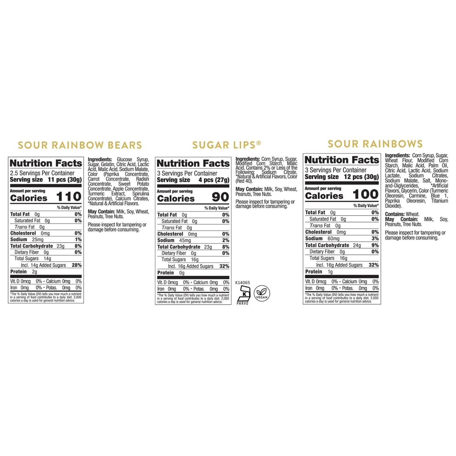 Sugarfina Sweet and Sour Bento Box, Set of 3