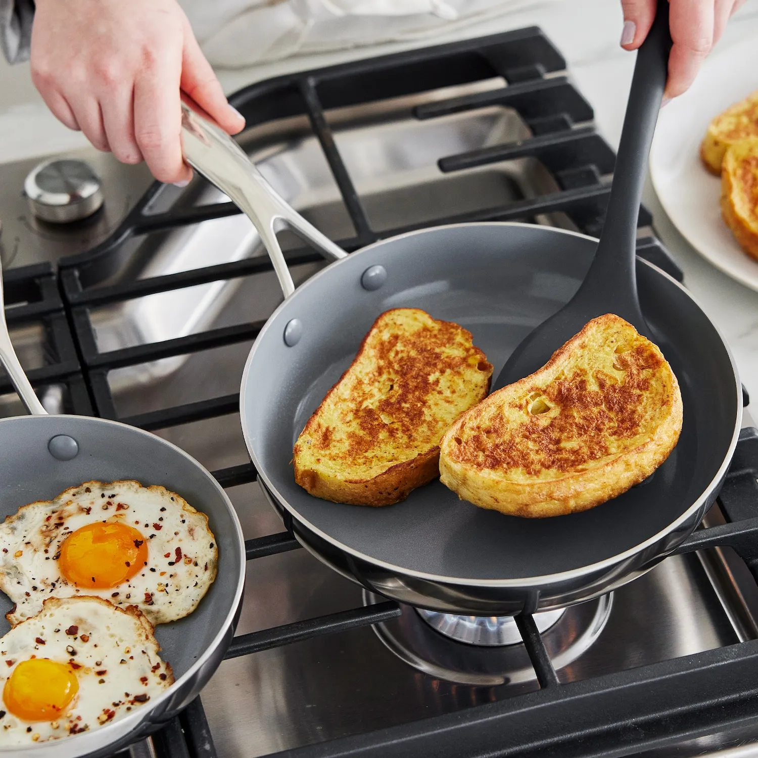 GreenPan Stainless Steel Valencia Pro Ceramic Nonstick 2-Piece Skillet Set, 8" & 10"