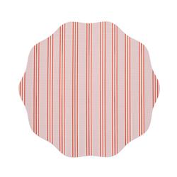 Meri Meri x Chilewich Red & Green Festive Stripes Scallop Placemat