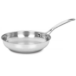 Cuisinart Chef’s Classic Stainless Steel Skillet Works great for scrambled eggs! We have used this pan everyday for the last month and we love it