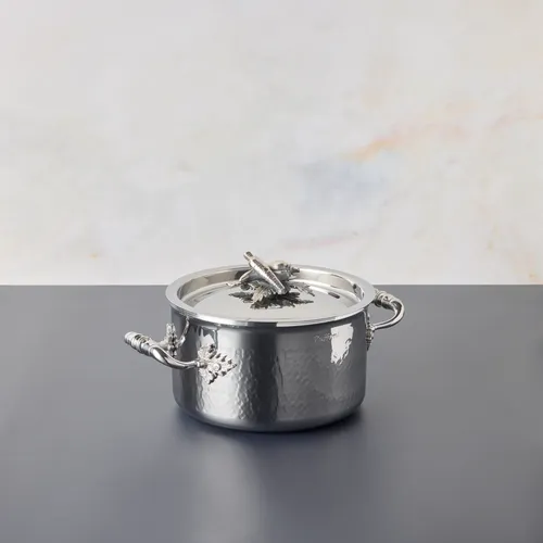 Ruffoni Opus Prima Hammered Stainless Steel Saucepot, 2 qt. 