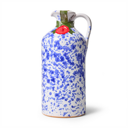 Frantoio Galantino Extra Virgin Olive Oil with Hand-Painted Ceramic Splatter Jug I can not answer as to the quality of the Olive Oil, but the decanter is what appealed to me to give during the holidays as a Hostess Gift