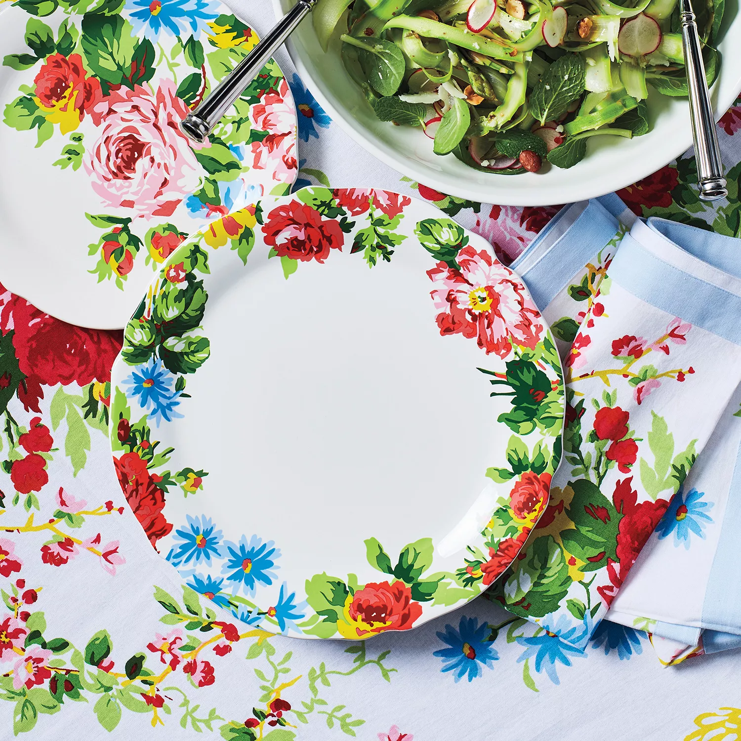 Sur La Table Rose Garden Dinnerware by April Cornell, Set of 12