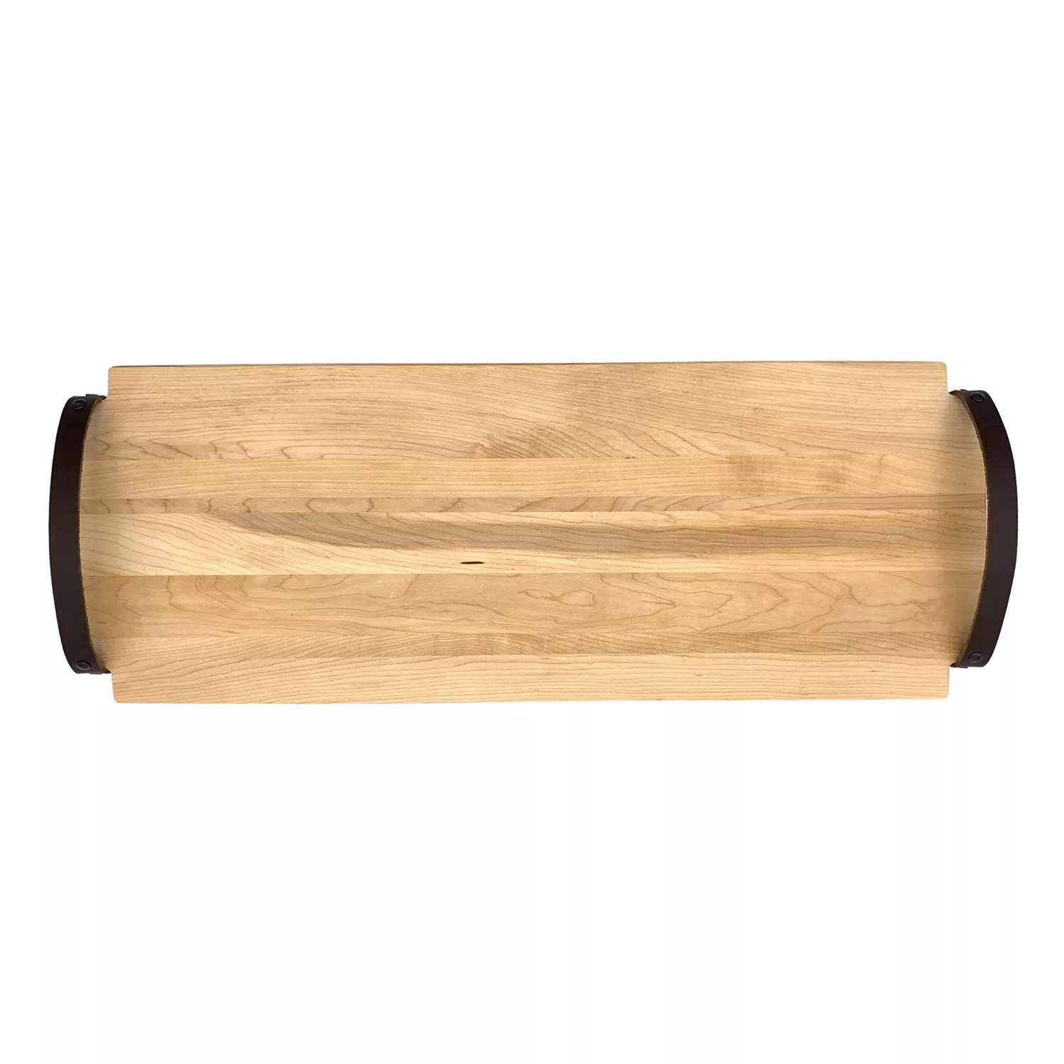 J.K. Adams Maple Serving Board with Leather Handles, 24" X 9"