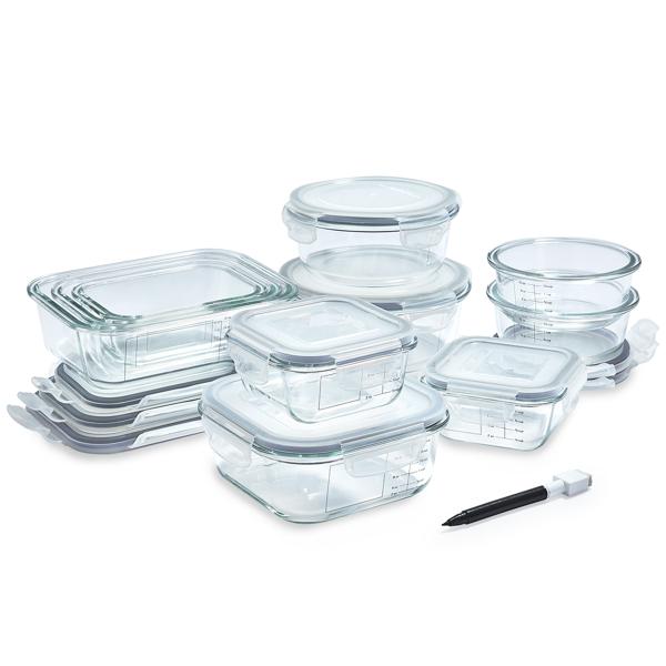 Sur La Table 20-Piece Glass Storage Container Set with Pen