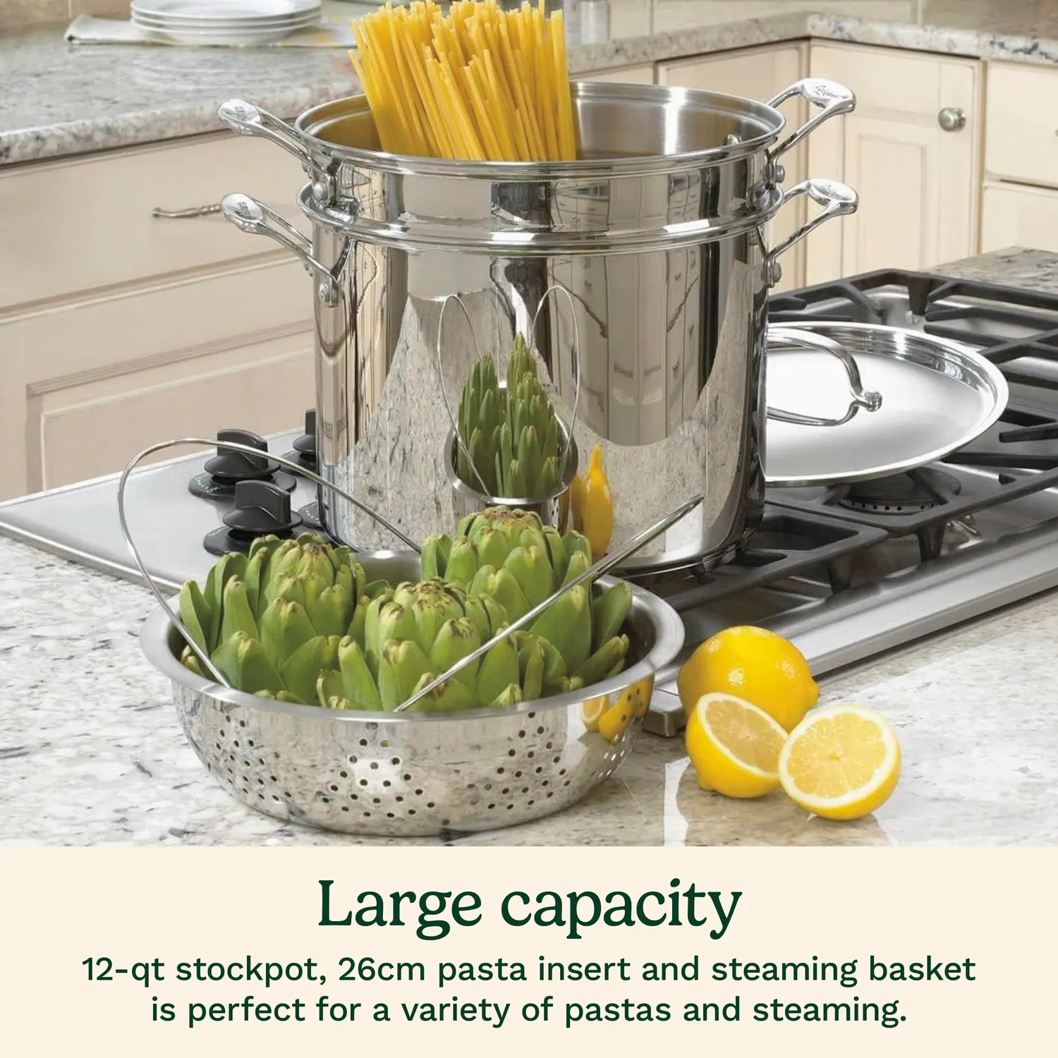 Cuisinart Chef's Classic Stainless Steel 4-Piece Pasta Pot Set, 12 qt. 