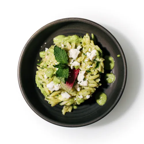 Lemony Orzo with Peas & Radish