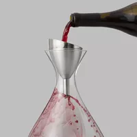 RBT Wine Decanter With Sediment Strainer & Wood Base - Aerator For Enhanced Flavor And Clarity