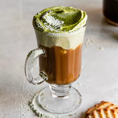 Irish Coffee with Matcha Whip