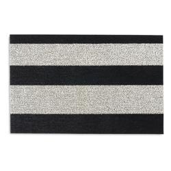 Chilewich Bold Stripe Shag Doormat, Black Best rug