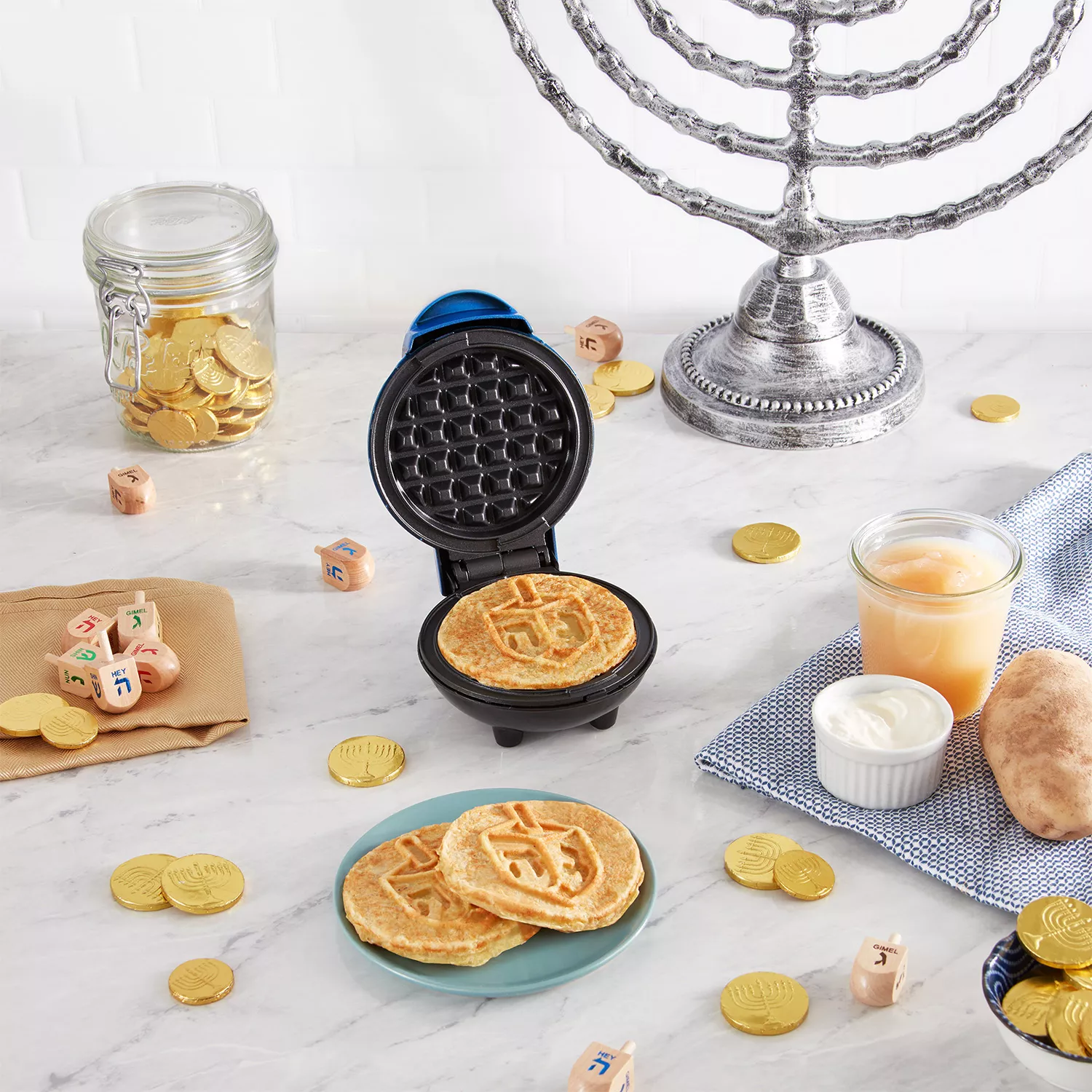 Dash Dreidel Mini Waffle Maker Hanukkah Holiday for sale online