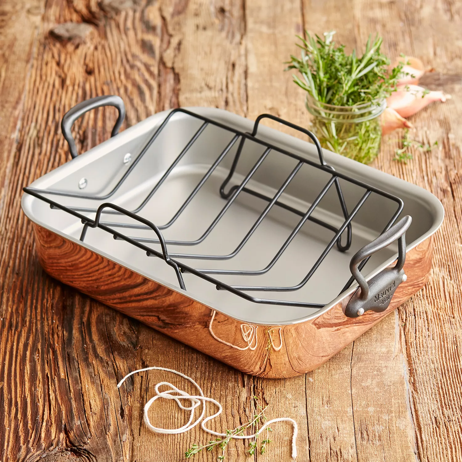Jacques P&#233;pin Copper Roaster with Rack, 16&#34; x 12&#34;