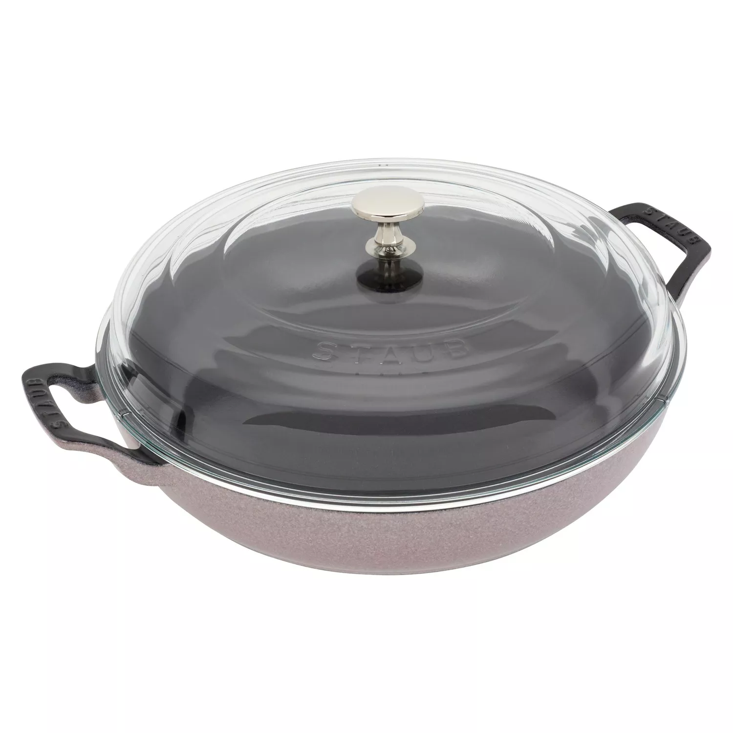 Staub Enameled Cast Iron Daily Pan with Glass Lid in Graphite Grey — Las  Cosas Kitchen Shoppe