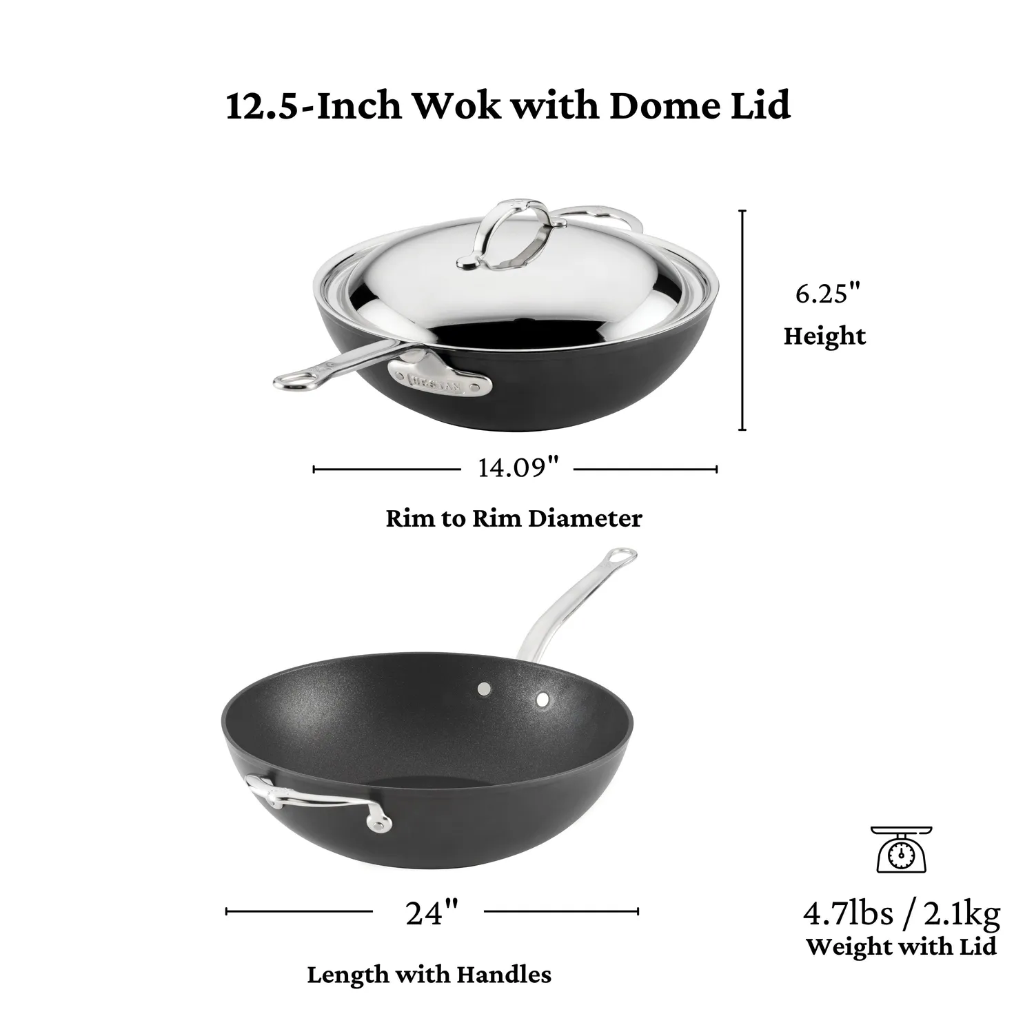 Hestan TITUM® Fusion Nonstick Wok with Lid, 12.5"
