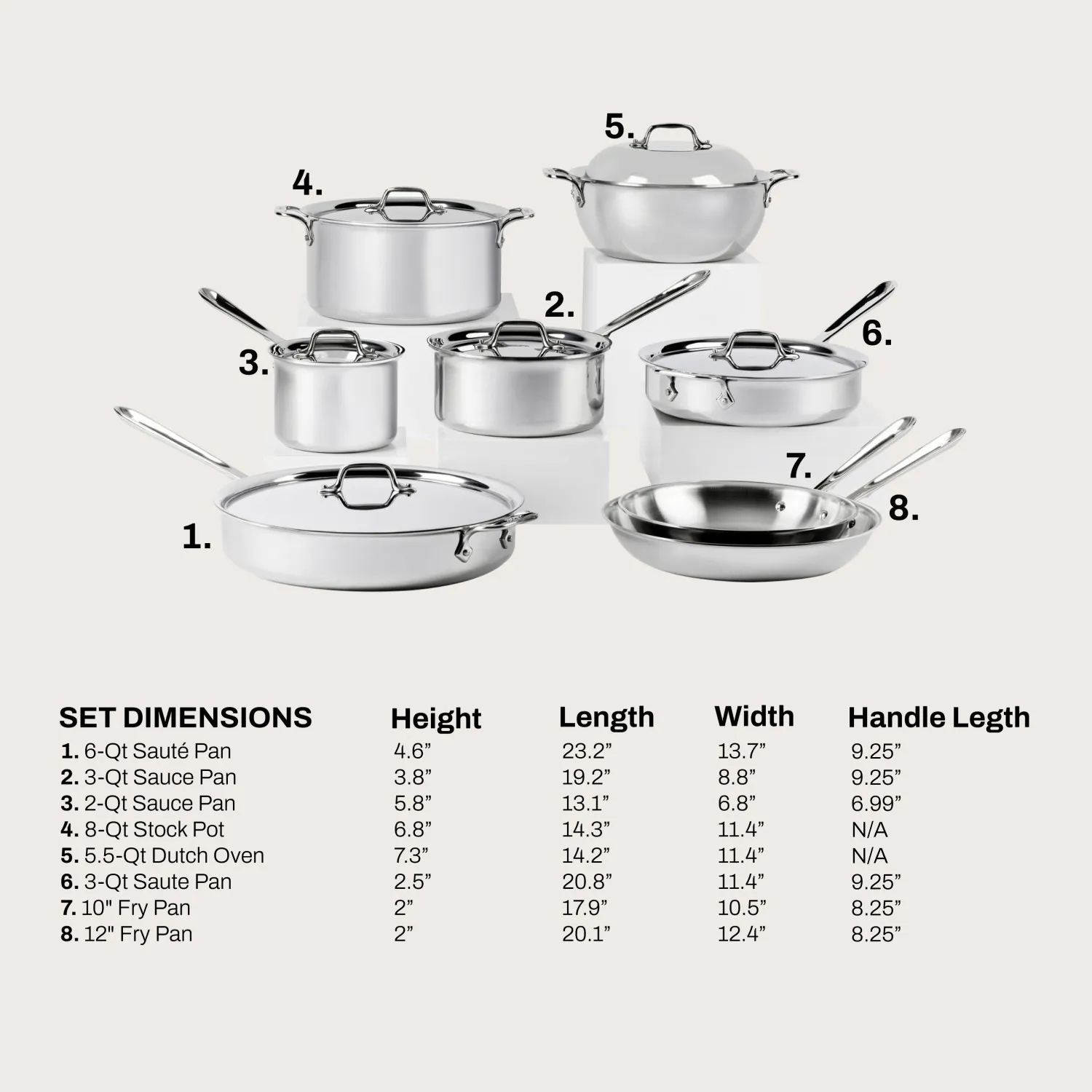 All-Clad D3 Stainless Steel 14-Piece Cookware Set